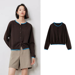 Contrast Button Cardigan – Chic Knitwear Essential