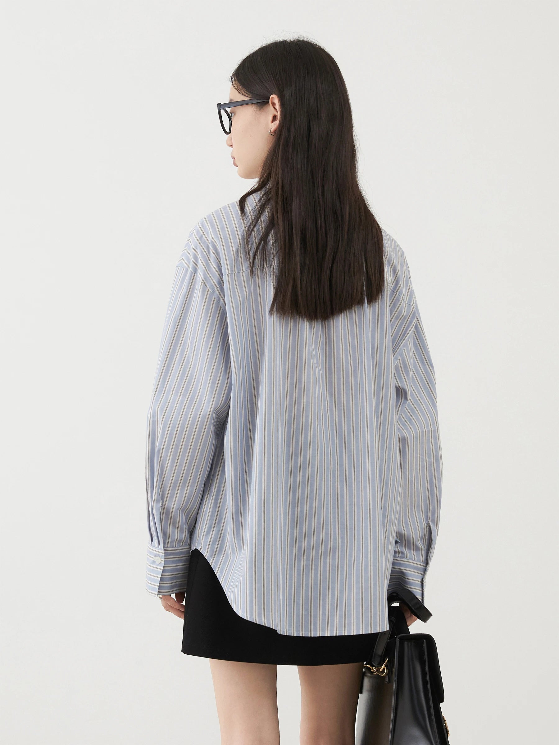 Blue Striped Bow Blouse – Modern Feminine Classic