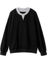 Contrast Hoodie Sweatshirt – Casual Korean Streetwear