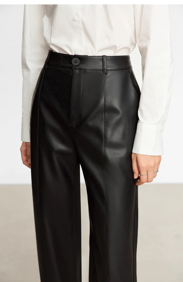 PU Leather Wide-Leg Pants – Bold Modern Edge