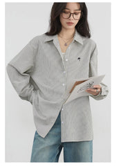 Striped Embroidered Blouse – Casual Everyday Chic