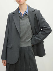 Elegant Pink-Grey Blazer – Modern Streetwear Statement