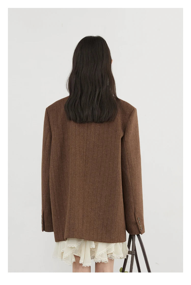 Double-Breasted Wool Blazer – Vintage-Inspired Power Dressing