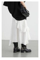 High-Waist Ruffled Midi Skirt – Chic Fishtail Design