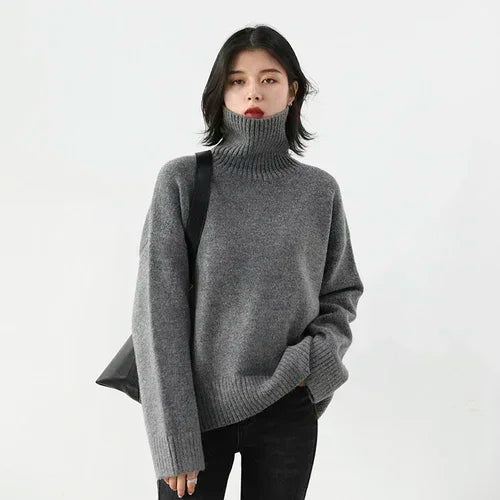 Cozy Turtleneck Knit Sweater – Minimalist Winter Staple