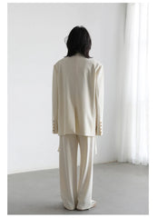 Wide-Shoulder Ribbon Blazer – Statement Outerwear