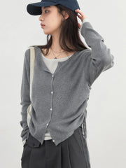 Slim Drawstring Knit Sweater – Minimalist Pullover