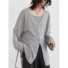 Lightweight V-Neck Cardigan – Sun Protection Chic Layer