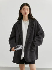 Double-Sided Wool Coat – Retro Double-Breasted Luxury