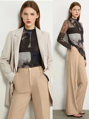 Mesh Print Long Sleeve Top – Slim Trendy Statement