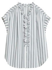 Ruffled White Cotton Blouse – Timeless Feminine Classic
