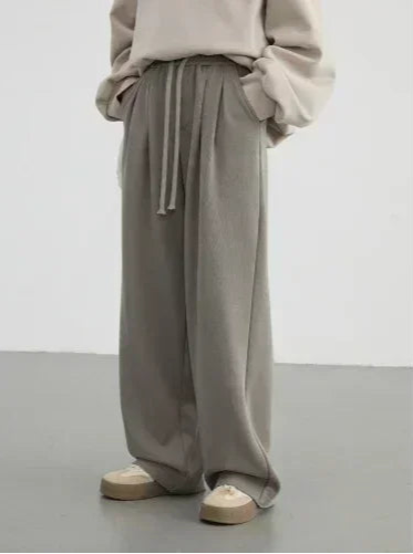 High-Waist Drawstring Streetwear Pants – Relaxed Luxe Comfort
