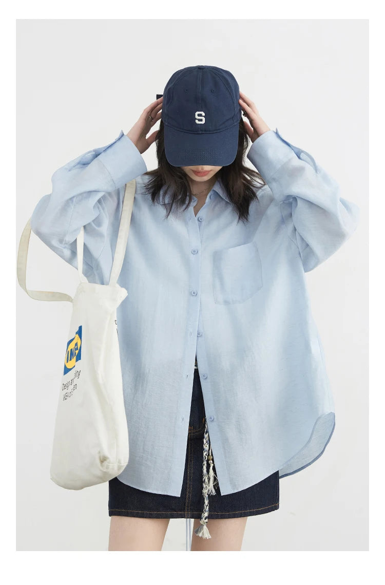 Hollow Back Long Sleeve Shirt – Contemporary Minimal Chic