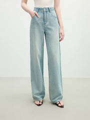 Distressed High-Waist Straight Jeans – Effortless Cool Fit