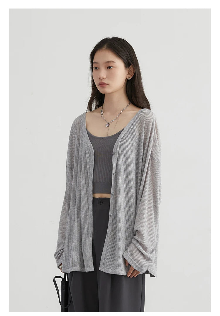 Lightweight V-Neck Cardigan – Sun Protection Chic Layer