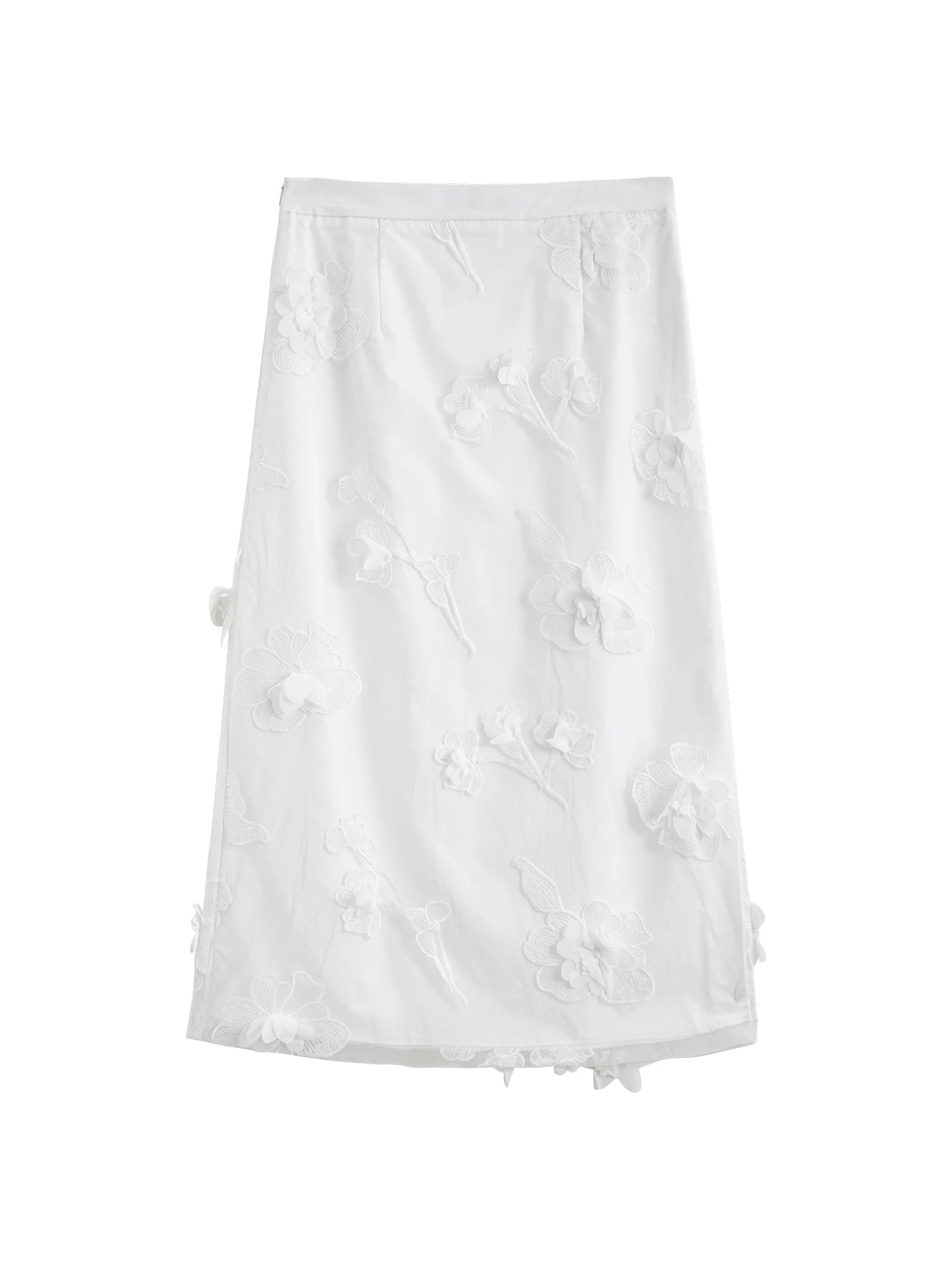 Acetate Embroidered Shirt & Skirt Set – Premium Office Elegance