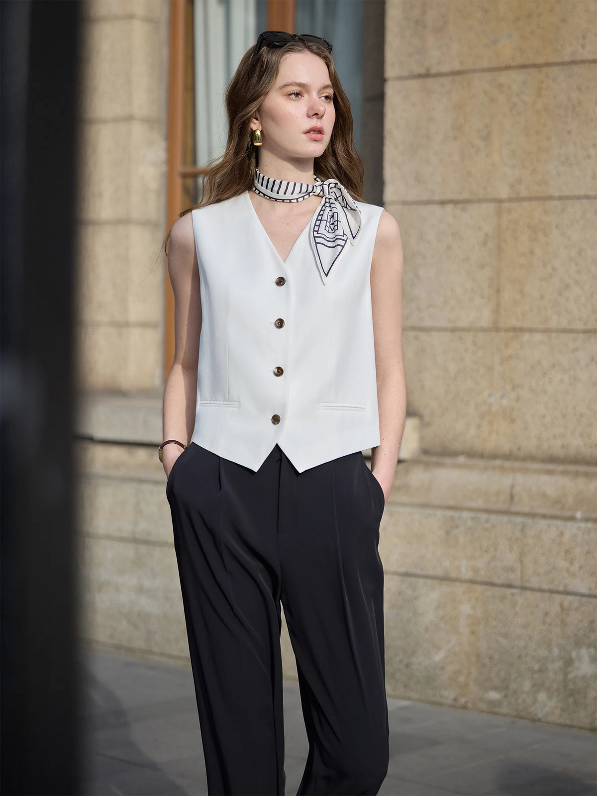 Old Money Vest & Wide-Leg Pants Set – Tailored Vintage Luxe