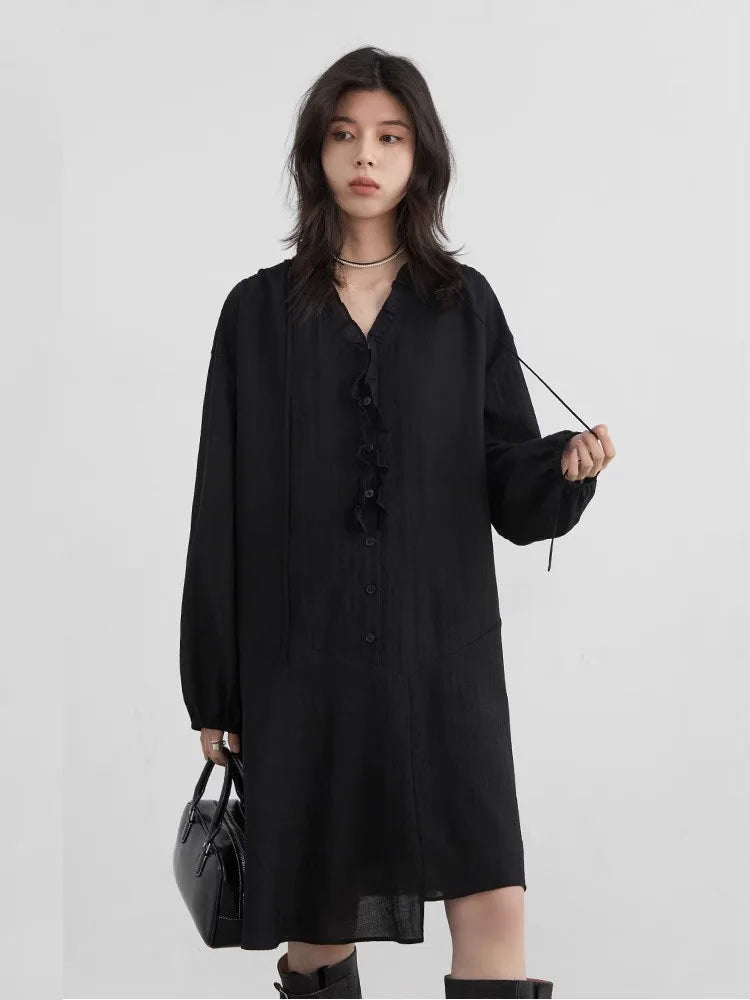 V-Neck Ruffled Maxi Dress – Romantic A-Line Flow