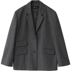 Wide Shoulder Embroidered Cuff Blazer – Statement Office Chic