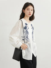 Sheer Embroidered Blouse – Modern Delicate Chic