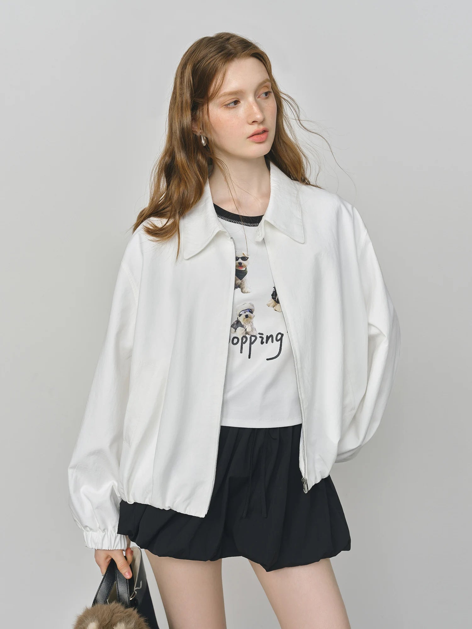 Raw Glamour Short Jacket – French Oversized Workwear Style