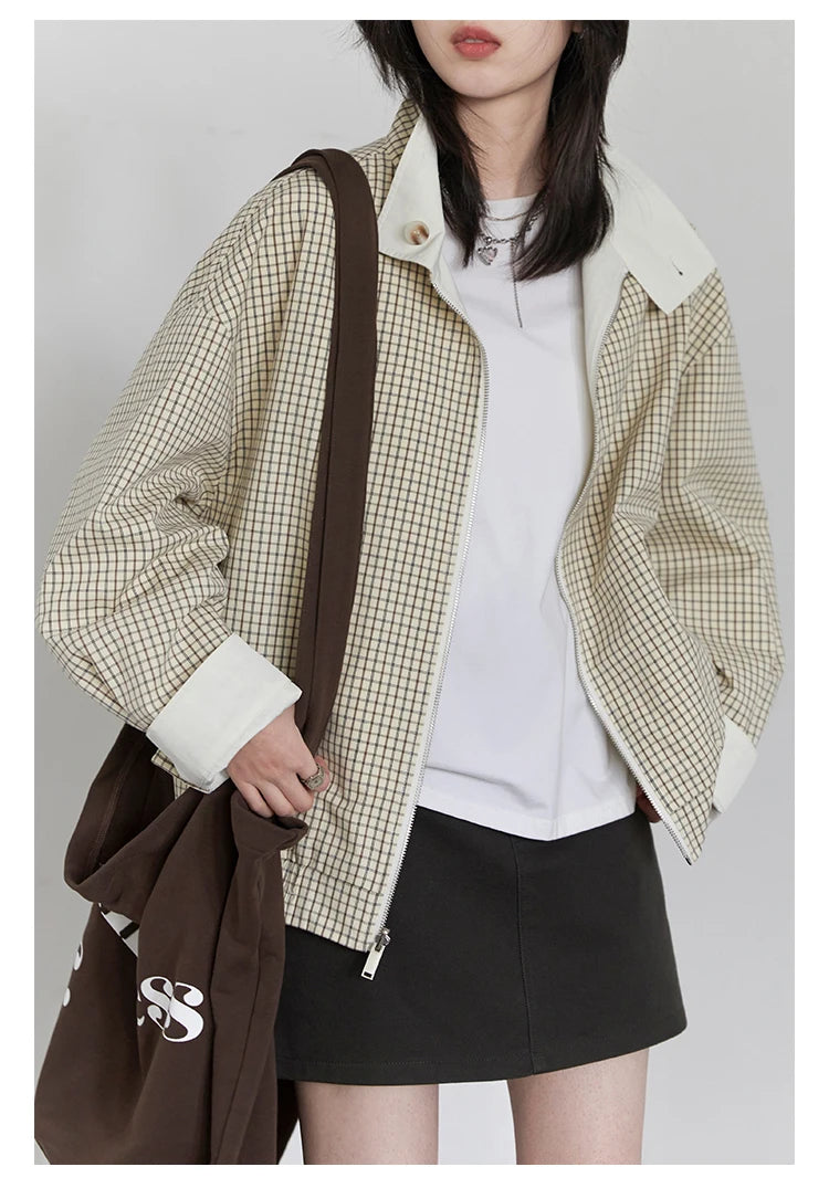 Reversible Workwear Jacket – Stand Collar Utility Style