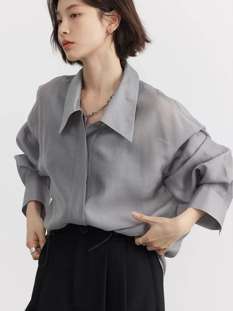Sheer Loose Shirt – Lightweight Summer Chic