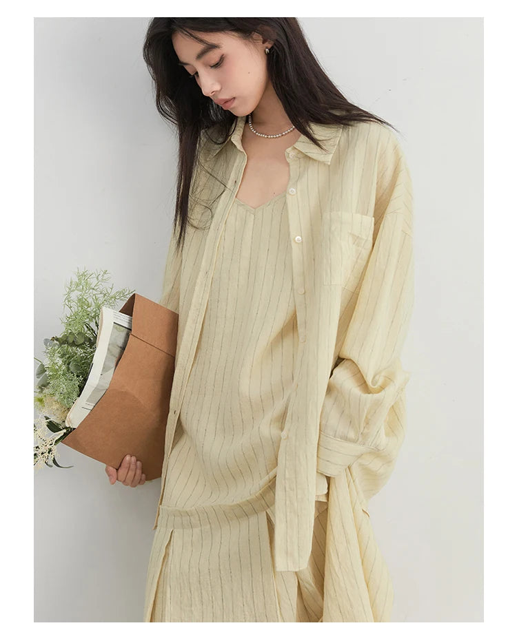 Striped Shirt & Dress Set – Effortless Layered Chic