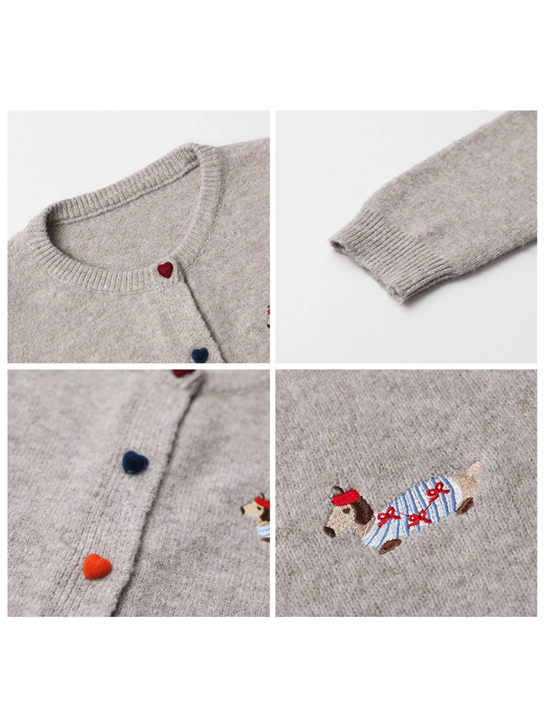 Love Button Embroidered Cardigan – Playful Knitwear