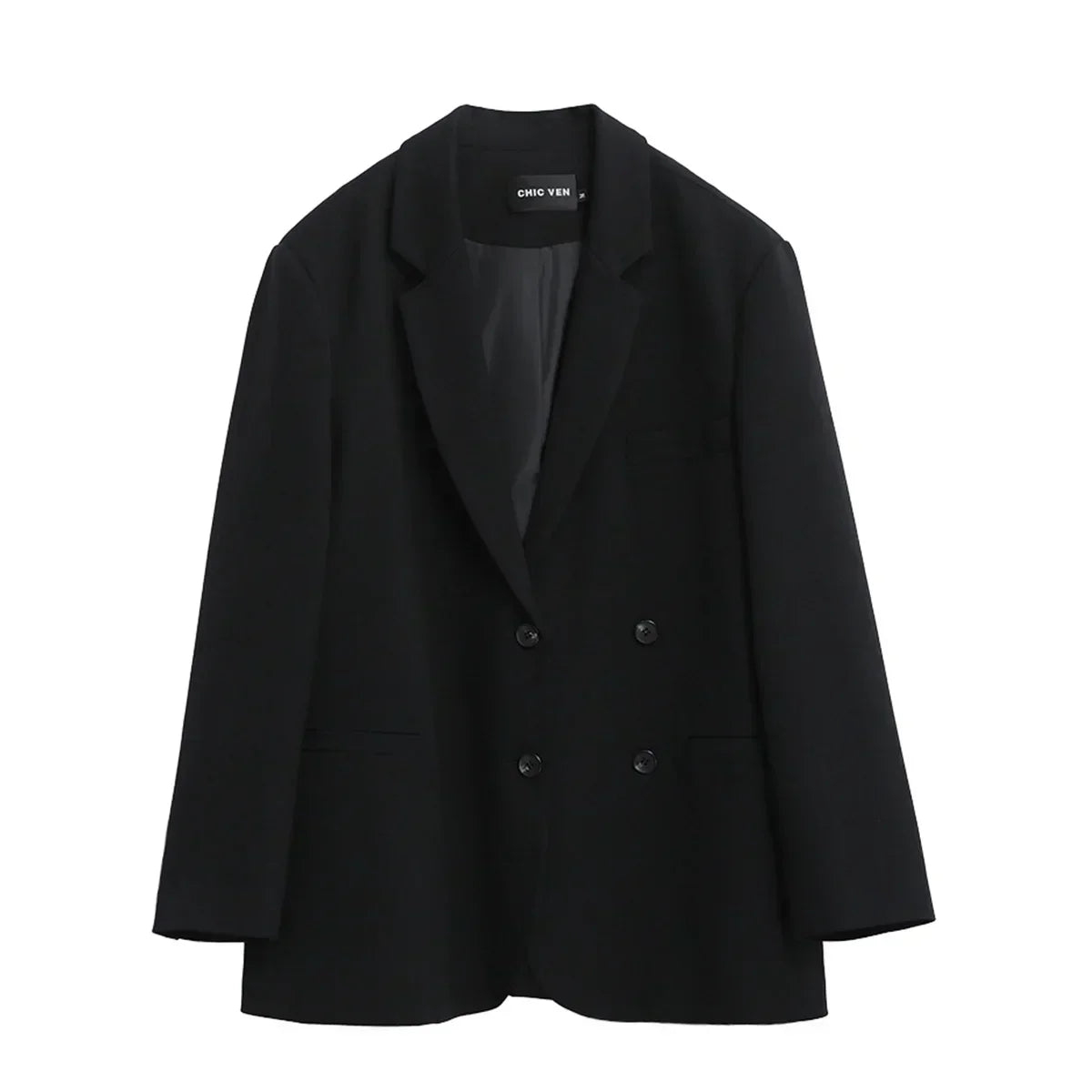 Double-Breasted Mid-Length Blazer – Timeless Power Look