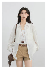 Hollow Back Long Sleeve Shirt – Contemporary Minimal Chic