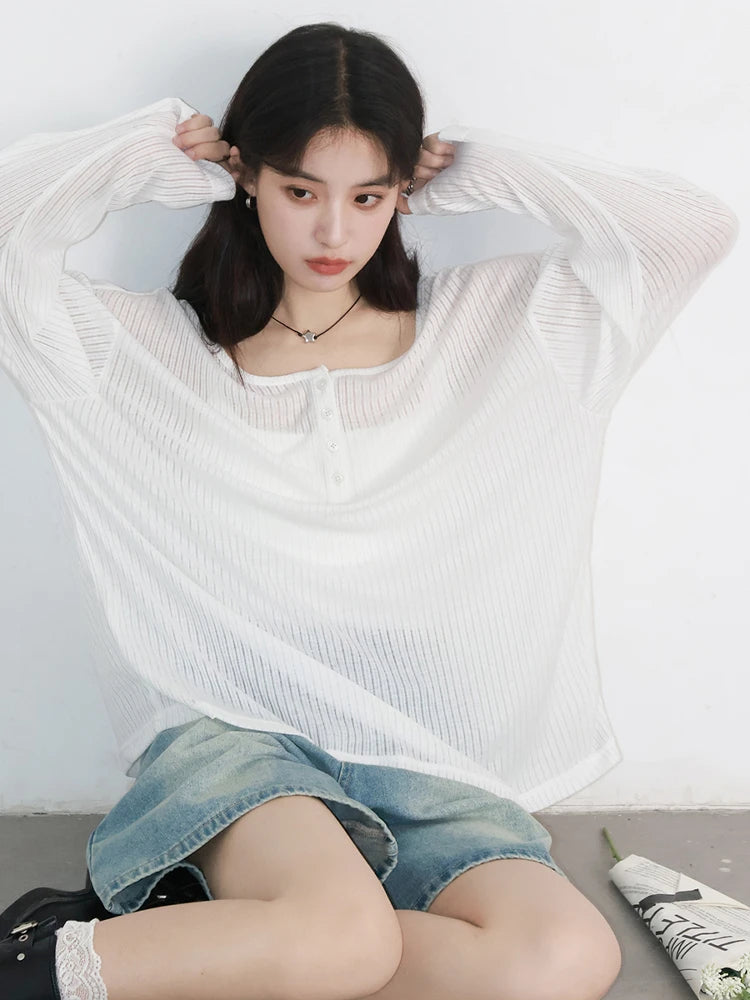 Sheer O-Neck Tee – Sun Protection Summer Staple