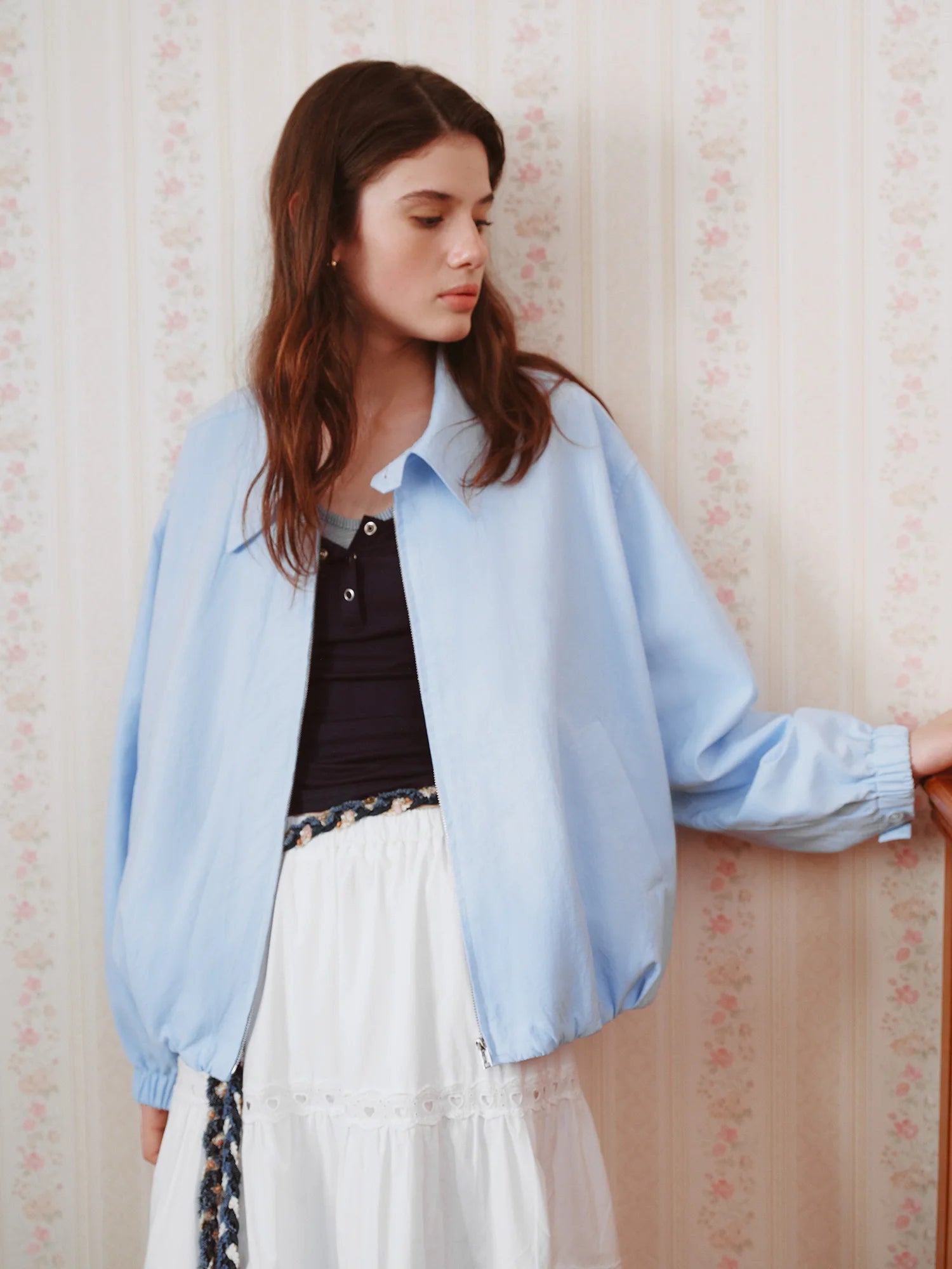 Raw Glamour Short Jacket – French Oversized Workwear Style