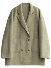 Double-Sided Wool Coat – Retro Double-Breasted Luxury